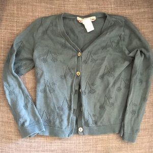 Dusty teal Bonpoint cardigan, size 2T